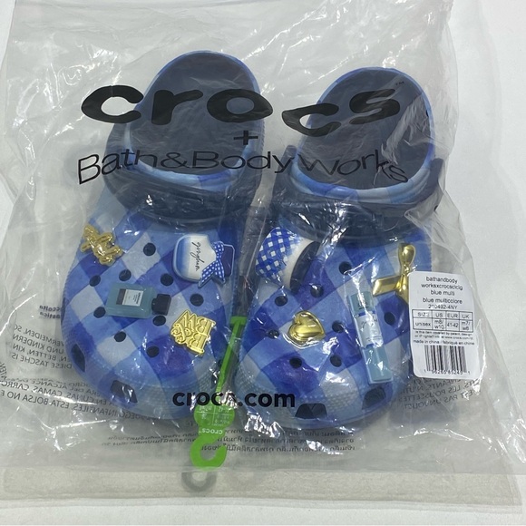 NEW - Crocs - Bath & Body Works Gingham Clog - Blue Multi - M8/W10 - Picture 6 of 9